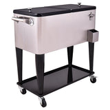 NNECW 76L Rolling Cooler with Shelf & Bottle Opener for Patio & Pool & Party