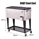 NNECW 76L Rolling Cooler with Shelf & Bottle Opener for Patio & Pool & Party