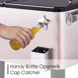 NNECW 76L Rolling Cooler with Shelf & Bottle Opener for Patio & Pool & Party