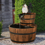NNECW 2 Tier Fountain Barrel for Garden