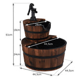 NNECW 2 Tier Fountain Barrel for Garden