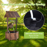 NNECW Wooden Water Fountain with Electric Pump for Decor/Patio
