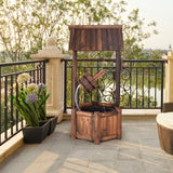 NNECW Wooden Water Fountain with Electric Pump for Decor/Patio