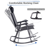 NNECW Folding Zero Gravity Lounge Chair with Shade Canopy for Beach-Black