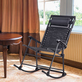 NNECW Folding Zero Gravity Lounge Chair with Shade Canopy for Beach-Black