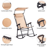 NNECW Folding Zero Gravity Lounge Chair with Shade Canopy for Beach-Beige