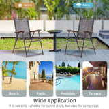 NNECW Set of 2 Patio Folding Chairs with Armrests for Garden Gray