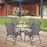 NNECW Set of 2 Patio Folding Chairs with Armrests for Garden Gray