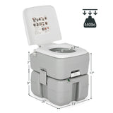 NNECW Portable Toilet with 20L Waste Tank & Flush Pump for Outdoor