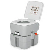 NNECW Portable Toilet with 20L Waste Tank & Flush Pump for Outdoor