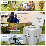 NNECW Portable Toilet with 20L Waste Tank & Flush Pump for Outdoor