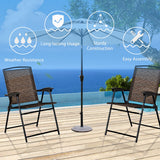 NNECW 3 Piece Patio Bistro Set Round Table and 2 Folding Chairs for Home Yard Deck