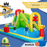 NNECW Inflatable Water Slide with Climbing Wall and Water Gun for Indoor/Outdoor Play without Blower