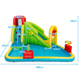 NNECW Inflatable Water Slide with Climbing Wall & Pool & Water Gun & Blower