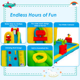 NNECW Inflatable Water Slide with Climbing Wall & Pool & Water Gun & Blower