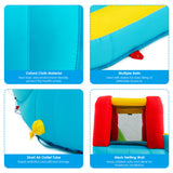 NNECW Inflatable Water Slide with Climbing Wall and Water Gun for Indoor/Outdoor Play without Blower