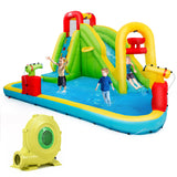 NNECW Inflatable Water Slide with Climbing Wall & Pool & Water Gun & Blower