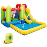 NNECW Inflatable Jumping Castle Water Slide with Splash Pool with Blower