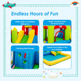 NNECW Inflatable Jumping Castle Water Slide with Splash Pool without Blower