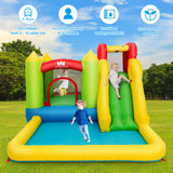 NNECW Inflatable Jumping Castle Water Slide with Splash Pool with Blower
