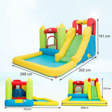 NNECW Inflatable Jumping Castle Water Slide with Splash Pool without Blower