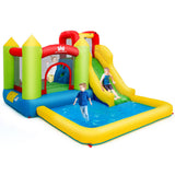 NNECW Inflatable Jumping Castle Water Slide with Splash Pool without Blower