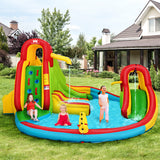 NNECW Inflatable Water Park Jumping Castle with 680W Electric Air Blower for Kids