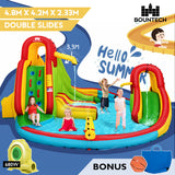 NNECW Inflatable Water Park Jumping Castle with 680W Electric Air Blower for Kids