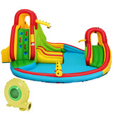 NNECW Inflatable Water Park Jumping Castle with 680W Electric Air Blower for Kids