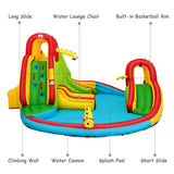 NNECW Inflatable Water Park Jumping Castle with 680W Electric Air Blower for Kids