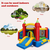NNECW 7-in-1 Kids Bounce House with 100 Ocean Balls no Blower