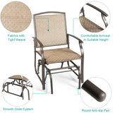 NNECW 2 Pieces Outdoor Single Glider Chair with Steel Frame for Pool Patio