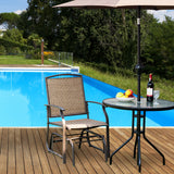 NNECW 2 Pieces Outdoor Single Glider Chair with Steel Frame for Pool Patio