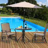 NNECW 2 Pieces Outdoor Single Glider Chair with Steel Frame for Pool Patio
