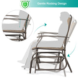 NNECW 2 Pieces Outdoor Single Glider Chair with Steel Frame for Pool Patio