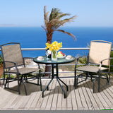 NNECW 2 Pieces Outdoor Single Glider Chair with Steel Frame for Pool Patio