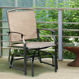 NNECW 2 Pieces Outdoor Single Glider Chair with Steel Frame for Pool Patio
