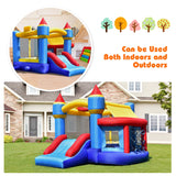 NNECW 5-in-1 Inflatable Kids Jumping Castle Bouncer with Slide No Blower