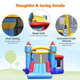 NNECW 5-in-1 Inflatable Kids Jumping Castle Bouncer with Slide No Blower