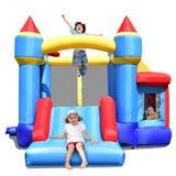 NNECW 5-in-1 Inflatable Kids Jumping Castle Bouncer with Slide No Blower