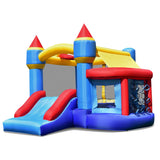 NNECW 5-in-1 Inflatable Kids Jumping Castle Bouncer with Slide No Blower