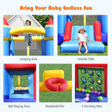 NNECW 5-in-1 Inflatable Kids Jumping Castle Bouncer with Slide No Blower