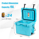 NNECW Portable Ice Chest with Cup Holders for Camping Blue