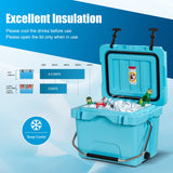 NNECW Portable Ice Chest with Cup Holders for Camping Blue