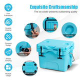 NNECW Portable Ice Chest with Cup Holders for Camping Blue