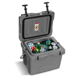 NNECW Portable Ice Chest with Cup Holders for Camping Gray