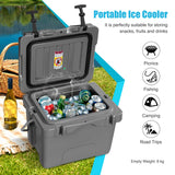 NNECW Portable Ice Chest with Cup Holders for Camping Gray