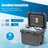 NNECW Portable Ice Chest with Cup Holders for Camping Gray