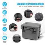 NNECW Portable Ice Chest with Cup Holders for Camping Gray