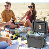 NNECW Portable Ice Chest with Cup Holders for Camping Gray